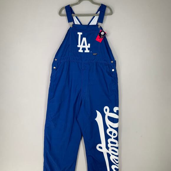 Foco Pants - Foco Dodgers Women Overalls XL Blue Los Angeles Big Logo MLB Baseball NEW